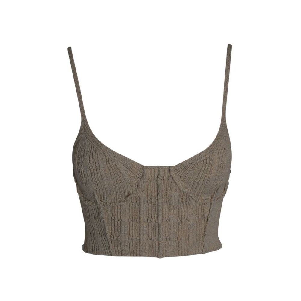 Acne Studios Cropped Tank Top in Beige Wool